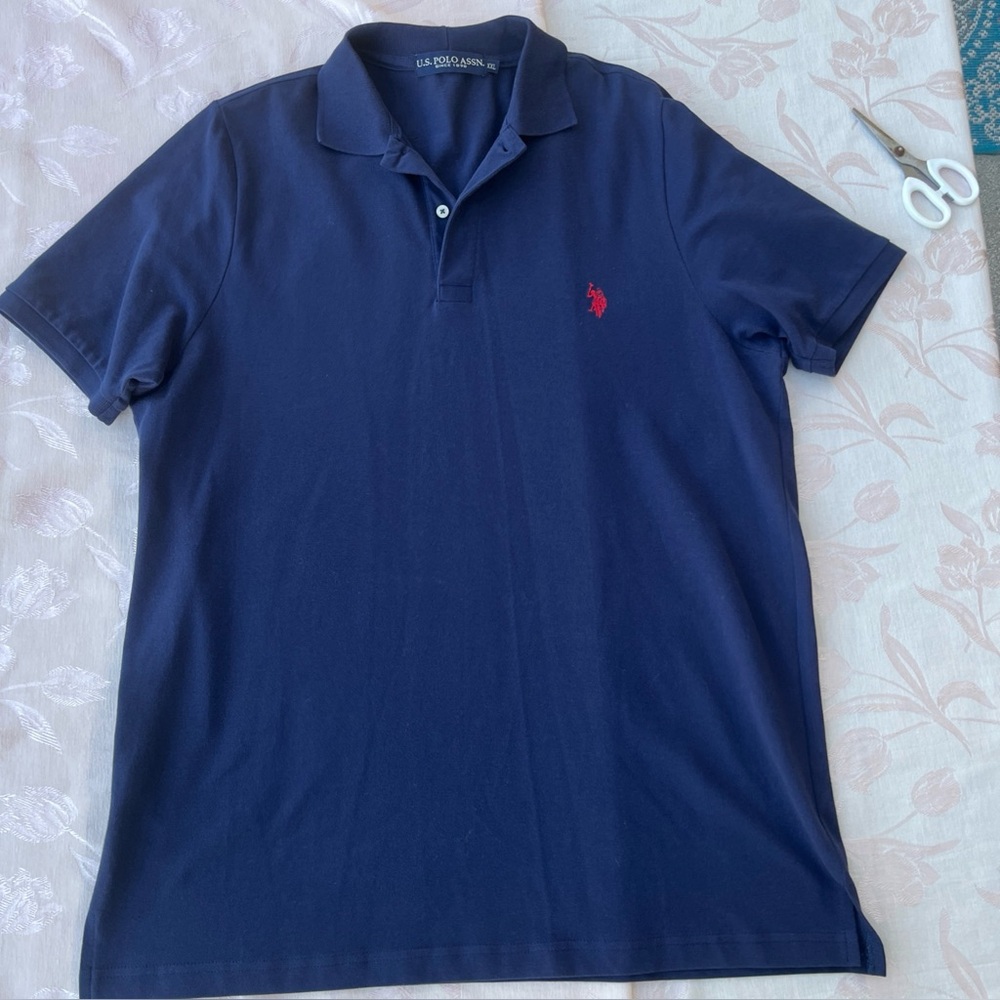 US Polo Association XXL blue polo shirt red horse